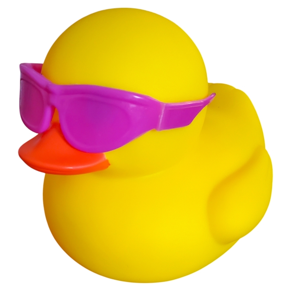 Rubber Duck 7" Jumbo Squeaky Yellow Ducks Bath Pool Float Toy With Sunglasses